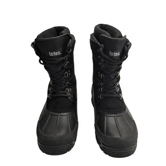 Totes Men's Black Boots size 9 totes brand - Picture 2 of 8